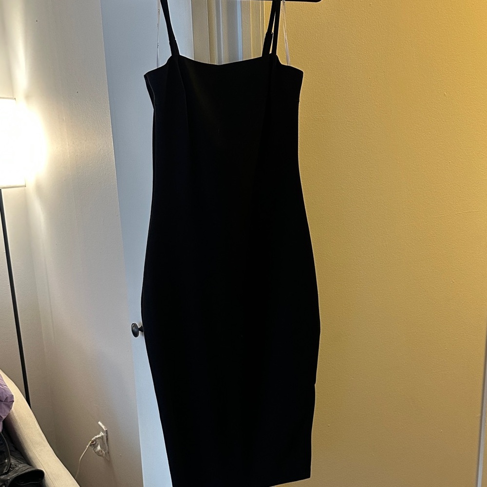 Lulu's Classic Black Midi Dress